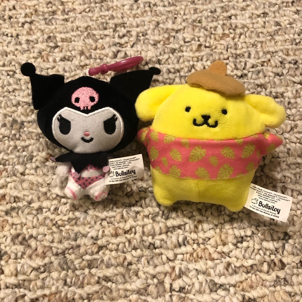 Sanrio Kuromi and Pompompurin Plush Key Ring